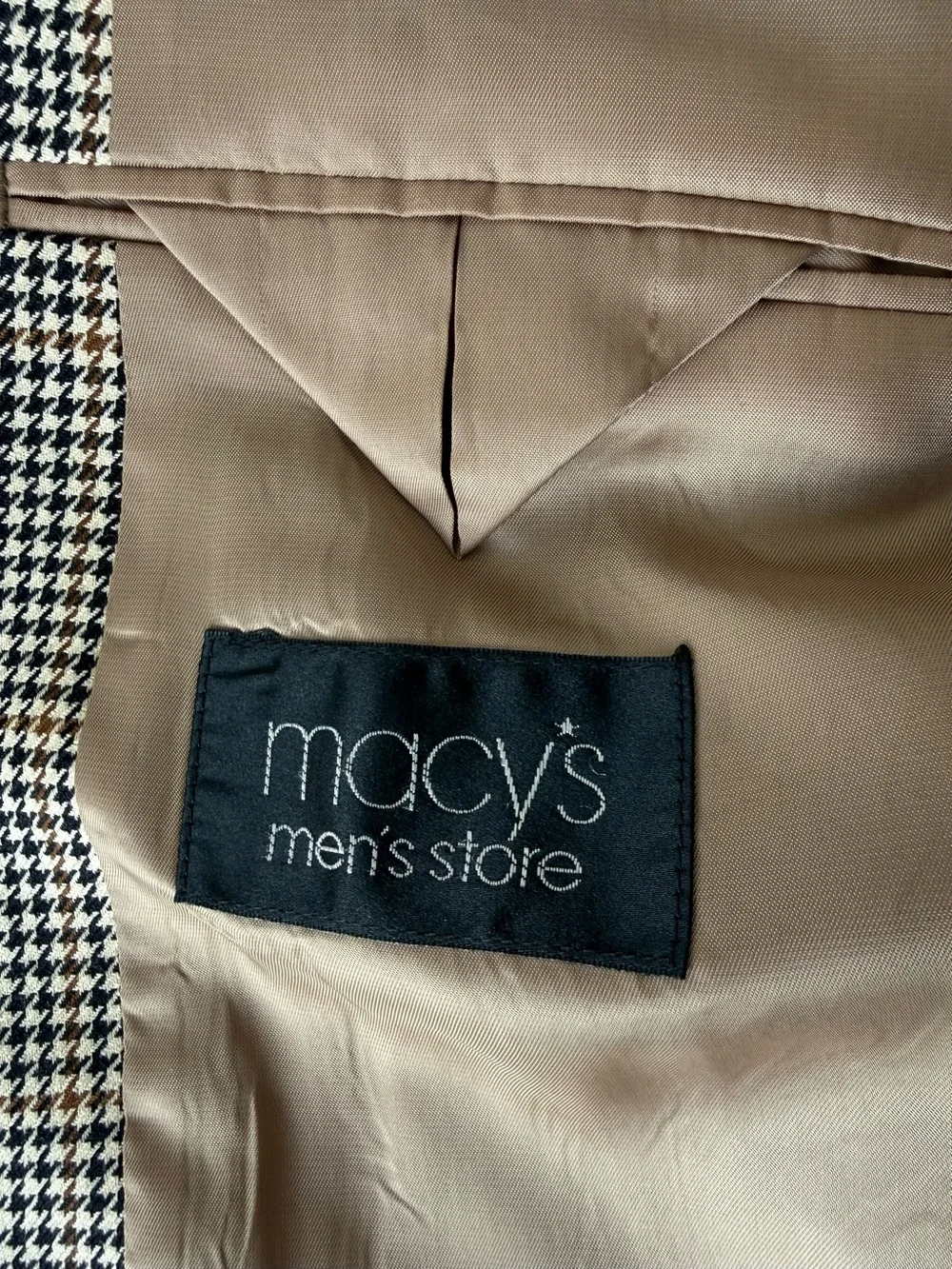 Vintage Lauren Ralph Lauren 42R Houndstooth 100% Wool Blazer Macy's Men's Store
